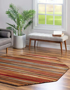 Unique Loom Barista Collection Area Rug - Icatu (6' 1" Octagon, Beige/Brown)