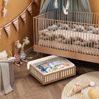 Under Bed Storage Containers with Wheels, 2 Pack Bamboo Under the Bed Shoe Storage Bins, Wood Rolling Underbed Drawers Organizer for Bedroom, Closet Clothes Blanket Comforter Under Crib Toy Walunt