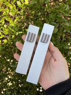 A&S Mezuzot Modern Concrete Mezuzah Case with Scroll, Easy Peel and Stick Mezuza (White+ Wood Shin, 5 Inches)