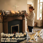 Kathfly 2 Pcs St. Brigid's Wall Cross and Card Irish Gift Saint Brigid's Cross History Card Irish Blessing Gift Ireland Hanging Wall Traditional Decor for Celtic Imbolc Home(6 in,Classic,Straw Color)