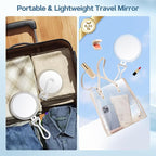 B Beauty Planet 40X Magnifying Mirror, Hand Mirror with Handle, Double Sided Hand Mirror with 40X/1X Magnification, Travel Essential Portable Foldable Makeup Mirror for Precision Makeup Clear
