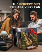 Vinyl Record Storage, 50 LPs Now Playing Record Holder, Wood Vinyl Album Storage Rack for LP Records/Magazines/Music Lovers
