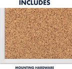 Quartet Cork Bulletin Board 72"W x 48"H Pin Board, Silver Aluminum Frame (2307)