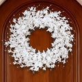 GTIDEA 24" Summer Wreaths for Front Door, Artificial White Forsythia Flower Wreath on Grapevine, Floral Wreath for Home Indoor Outdoor Wall Window Garden Porch Farmhouse Summer Door Decor