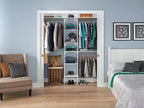 ClosetMaid SuiteSymphony Wood Closet Organizer Kit with Tower, 3 Hang Rods, Top Shelves, Adjustable, Fits Spaces 5 - 9 ft. Wide, Pure White
