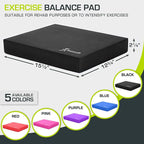 ProsourceFit Exercise Balance Pad, Non-Slip Cushioned Foam Mat & Knee Pad for Fitness and Stability Training, Yoga, Physical Therapy