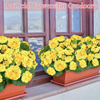 Artificial Geraniums Flowers for Outdoors Spring Decor, 4 Bundles UV Resistant Fake Geraniums Flowers Silk Faux Plants for Home Planter Gardens Table Patio Porch Indoor Cemetery Summer Decor(Yellow)