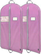 BALEINE 2PK Heavy Duty Garment Bag with Shoe Storage Travel Bag for Dresses, Suit, Coats Travel Essential (54", Pink)