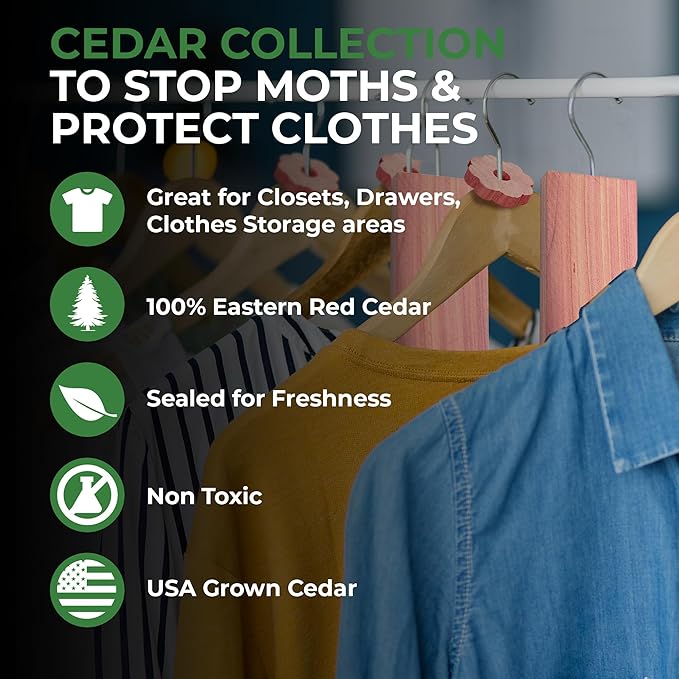 61 Pack Cedar Blocks, Sachets, Rings, Balls - Stop Clothes Damage - The Ultimate Cedar Collection to Protect Your Clothes