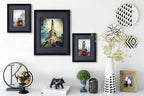 Yaetm 11x14 Double Floating Mat Picture Frame Set of 4, Display Picture 8x10 with Black Double Mat, Polished High Definition Tempered Glass, Wall Mounting Photo Frames, Black/Black