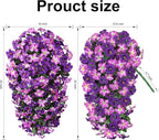 HyeFlora Artificial Flowers for Outdoors, 2pcs Faux Hanging Morning Glory Silk Fake Flowers Lifelike Artificial Plants UV Resistant Flowers for Outside Planter Patio Garden Porch Decor (Rose red)