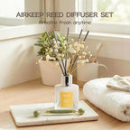 Airkeep Reed Diffuser Set,3.38 fl oz (100 ml) - Coconut Vanilla Oil Diffusers with 8 Reed Sticks, Home Fragrance Reed Diffuser for Bathroom Shelf Decor