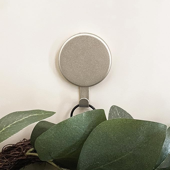 Haute Decor Attract Magnetic Hanger, 1 Pack (Textured Silver) - Strong Magnet Hook for Metal Doors and Surfaces