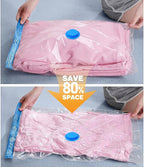 8 Pack Large Vacuum Storage Bags, Vacuum Seal Bags for Clothing with Hand Pump, 80% Space Saver Bags for Clothes, Pillows, Comforters and Blankets, Home Travel Essentials