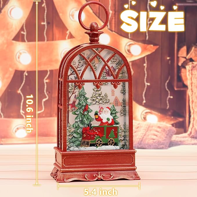 Snow Globe Christmas with Santa Claus, Lighted Christmas Snow Globes with Timer, Swirling Musical Glittering Snow Globes Lantern for Christmas Decoration(Santa Claus)