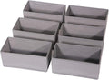 DIOMMELL 6 Pack Foldable Cloth Storage Box Closet Dresser Drawer Organizer Fabric Baskets Bins Containers Divider for Clothes Underwear Bras Socks Lingerie Clothing, M Grey 060