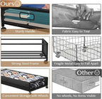 Under Bed Storage with Wheels,2 Pack Under Bed Storage Containers with Clear Lids,Under the bed storage Organizer Bins, Large Rolling Under Bed Metal Drawer for Clothes,Shoes,Blankets
