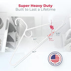 Neaties Super Heavy Duty Clothes Hangers 100+ Pack (324 Count) – Made in the USA - 10lb Capacity, Thick Plastic Hangers for Pants, Coats, Jackets, Jeans and Adult Clothing – White & Black