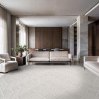 Modern Micro Loop Indoor Area Rugs for Living Room Bedroom Kitchen Geometric Square White 9x12 Luxury Durable Low and High Pile Non-Shedding Stain Resistant Soft Area Carpet 9 x 12