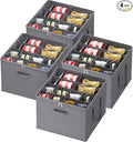 Lifewit Shoe Storage Organizer for Closet, Fabric Large Shoe Box Storage Containers with Clear Cover, Foldable Bins for Boots Heels Sneakers Fits 48-64 Pairs (Each 12-16 Pairs) 4 Pack Gray