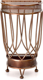 Dualplex Super Quality Umbrella Stand, Umbrella Holder, Antique Look Metal Entry Hallway Décor, Wallside Style w/Removable Drip Tray Home Office Decoration Rack Holds Umbrellas Canes Walking Stick