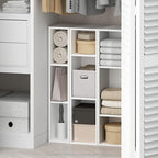 Furinno Reed 3-Tier Closet Organizers and Storage, Closet Organizer, Open Shelf Closet Storage, for Wardrobe, Bedroom, Living Room, 8-Inch Width, White