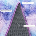 Rugs for Bedroom 4x6, Soft Shaggy Modern Shag Area Rug for Living Room, Upgrade Non-Slip Plush Fluffy Carpet for Kids Boys Girls Room Home Decor Aesthetic, Rainbow Purple