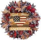 250th Anniversary Patriotic Wreath, 4th of July Wreath for Front Door, Patriotic Wreath Handmade Eagle Wreaths, Memorial Day Home Decoration for Indoor and Outdoor (C)