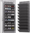 30 Pairs Over The Door Shoe Organizer, 10-Tier Hanging Shoe Rack with Deep Pocket for Closet, Extra Large Shoe Storage Holder for Sneakers, Boots, Heels(Grey)