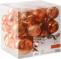 PREXTEX 36 Piece Christmas Ornaments Set - Copper Orange Ornament Balls with 3 Sizes and 6 Styles - Durable, Shatterproof Christmas Bulb Ornaments for Trees, Wreaths, Garlands, and Holiday Decorations