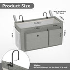 Edudif Bedside Caddy Bedside Organizer with Fixed Straps & Water Bottle Holder, Bunk Bed Caddy ideal for Home, Dorm, Hospital, Crib, Versatile Bedside Storage Solution