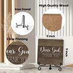 Modern Farmhouse Decor, Home Decor For Living Room, Boho Chic Aesthetic Shelf Decorations, Christian Rutsic Dear God Sign, Farm House Entryway Tv Stand Fireplace Coffee Table Decoration (07)