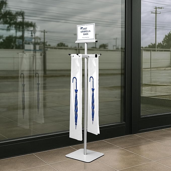 Montex Wet Umbrella Stand with Free 200 Plastic Umbrella Bags and Holder