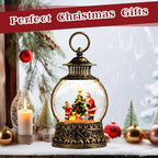 Christmas Santa Snow Globe, Christmas Musical Snow Globe Lantern Lights with 6H Timer Battery & USB Powered, Retro Style Holiday Glitter Globe for Xmas Home Decoration Holiday Party Gifts