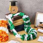 Canlierr Graduation Leis Class of 2026 Grad Ribbon Leis Double Braided Necklace Hawaiian Flower Garland with Heart Kukui Nut for Man Woman Graduation Party Supplies