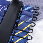 JOHOUSE Wooden Tie Rack, Tie Hanger Organizer for Men Closet 20 Hooks 360 Degree Rotating Hanging Space Saving Holder for Belt Scarf, Black