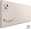 Large Bulletin Board, 60 X 35 Inches Felt Cork Board with 40 Pushpins, Foldable Felt Notice Pin Board Photo Display Board with Self-Adhesive Tape for Office Home School (Oatmeal, 60x35 inch)