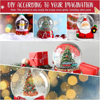 Uiifan 16 Pcs DIY Snow Globe Water Globe 4 Inches Clear Plastic Snow Globe with Screw Off Cap Fillable Water Globe Jar for DIY Crafts Christmas Display Home Decoration Kids Gifts