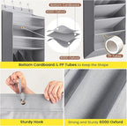 16-20 Pairs Over the Door Shoe Organizer, Clear Pockets Shoe Rack for Closet Door, Hanging Shoe Rack for Boots, Behind the Door Shoe Holder Fit All the Family's Sneakers, Boots, Heels, Grey