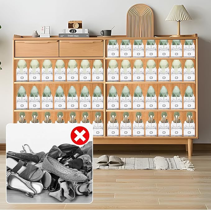 Clear Shoe Slot Organizer, 36 Pack Adjustable Shoe Slots Organizer for Closet Clear Shoe Stackers Shoe Rack Holder Shoes Space Savers for a Pair of Shoes