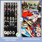 35Large Pockets Over The Door Shoe Organizer, Mesh Pockets Shoe Holder Rack, Capacity hanging shoe organizer，door shoe rack With 4 Metal Hook.