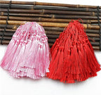 Tassels for Decoration 13cm/5 Inch Silky Floss Bookmark Tassels Hanging Rope for Jewelry Making DIY Craft Accessory(Earth Yellow)