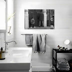 Funny Bathroom Wall Decor Black and White Wall Art - Classic Movie Posters Canvas Print, Vintage Funny Wall Art for Office Lounge Area Restroom Bathroom Decor 16x24 inch