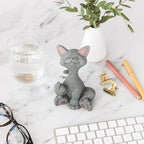 Catitude Whimsical Cat Raising Middle Finger Figurine - Hilarious Get Ready for Laughs - Stress Relief - Gifts for Cat Lovers,