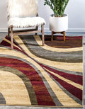 Unique Loom Barista Collection Area Rug - Ngada (7' 10" x 10' Rectangle, Beige/ Red)