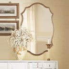 Wall Mirror in Vintage Golden, Decorative 20”x30“ Accent Vanity Mirrors, Wall Mounted Mirror Antique Brass Metal Frame for Living Room Bedroom Bathroom Entryway Stairway Kitchen