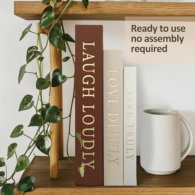 Aesthetic Decorative Books, Set of 3 Linen Fake Book, Faux Book Boxes for Coffee Table, Photo Organization, and Keepsake Storage