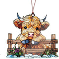 Highland Cow Christmas Ornament 2025, Highland Cow Decor, Highland Cow Gifts for Women Men, Farmhouse Tree Ornament, Farm Animal Gifts, Hanging Ornaments for Rustic Tree, Christmas Ornament Decoration