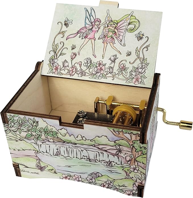 TheLaser'sEdge Fairy Music Box with Song Waltz of the Flowers, Gifts for Women, Men, Birthday, Christmas, Mother’s Day, Anniversary or Merchandise Decor
