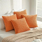 Fancy Homi 4 Packs Decorative Throw Pillow Covers for Living Room Couch Bed, Modern Farmhouse Boho Home Décor Accent Cushion Case, 20" x 20", Orange